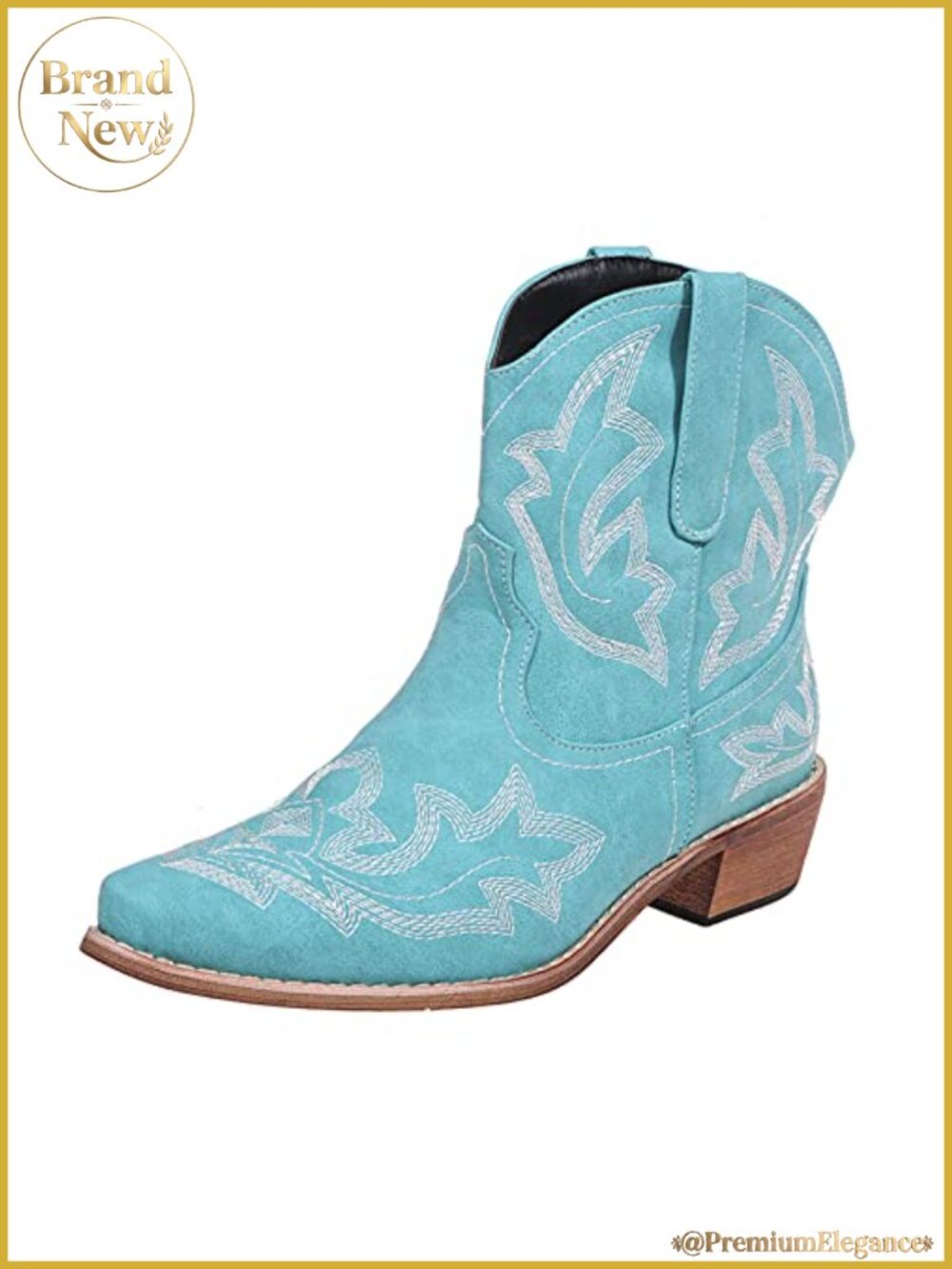 Women's Cowgirl Ankle Boots with Embroidery Pointed Toe Booties